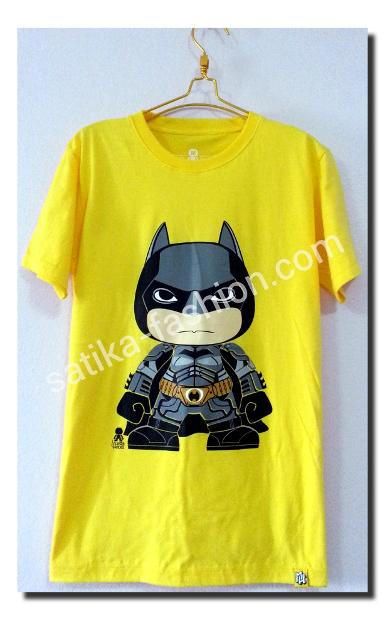 CS003yellow เสื้อยืดคอกลมลายการ์ตูนแบคแมน สีเหลือง  ใส่ได้ทั้งชายและหญิง 